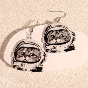New Cat Astronaut Earrings